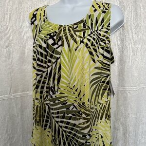 NEW, Kasper, sleeveless top with pleated neckline, sizeL